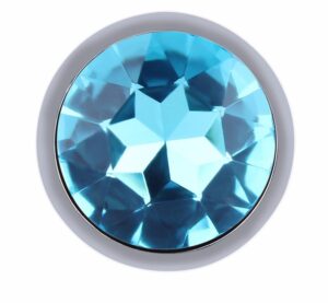 Ocelový anální kolík s kamínkem velikost S - fialový