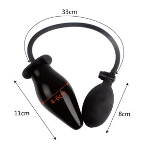 Inflatable butt plug, nafukovací anální kolík černý