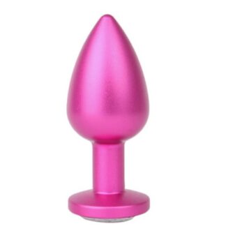 Ocelový anální kolík s kamínkem velikost S červený