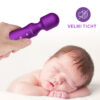 Vyhřívaný magic wand massager XUANAI fialový │ Vibrační masážní hlavice, USB