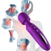 Vyhřívaný magic wand massager XUANAI fialový │ Vibrační masážní hlavice, USB