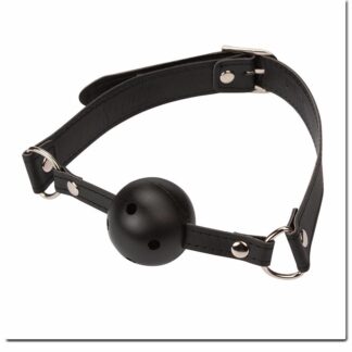 Koženkový roubík kulička černý