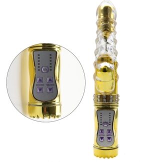 Aphrodite rotační vibrátor s teleskopickými pohyby zlatý