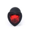 Silikonový černý anální kolík s kamínkem ve tvaru srdce