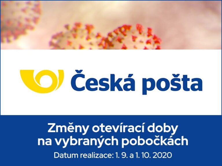 Česká pošta upravuje otevírací dobu poboček od 1. 9. 2020