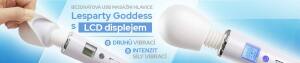 Lesparty Goddess magic wand massager s LCD – bílý