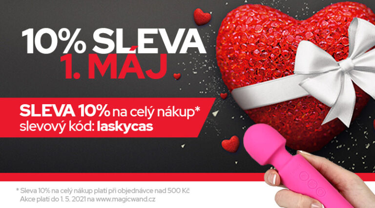 10% sleva na 1. máj lásky čas na celý nákup
