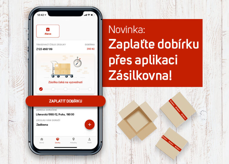 Přidán dopravce Zásilkovna a dobírku u ní je možné uhradit i přes mobilní aplikaci Zásilkovna