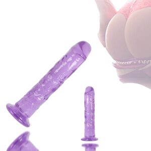 Průhledné gelové dildo s přísavkou fialový