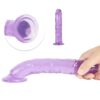 Průhledné gelové dildo s přísavkou fialový