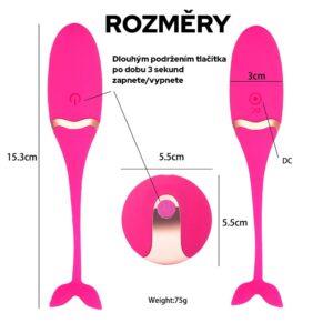Bezdrátové vibrační vajíčko USB Pink Whale růžové