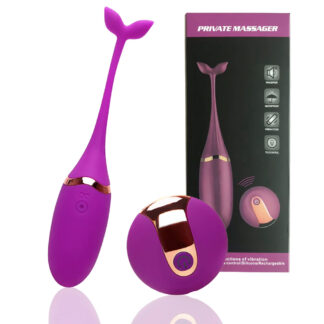 Bezdrátové vibrační vajíčko USB Purple Whale fialové