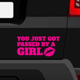 Lascivní samolepky - You just got passed by a girl - Růžová