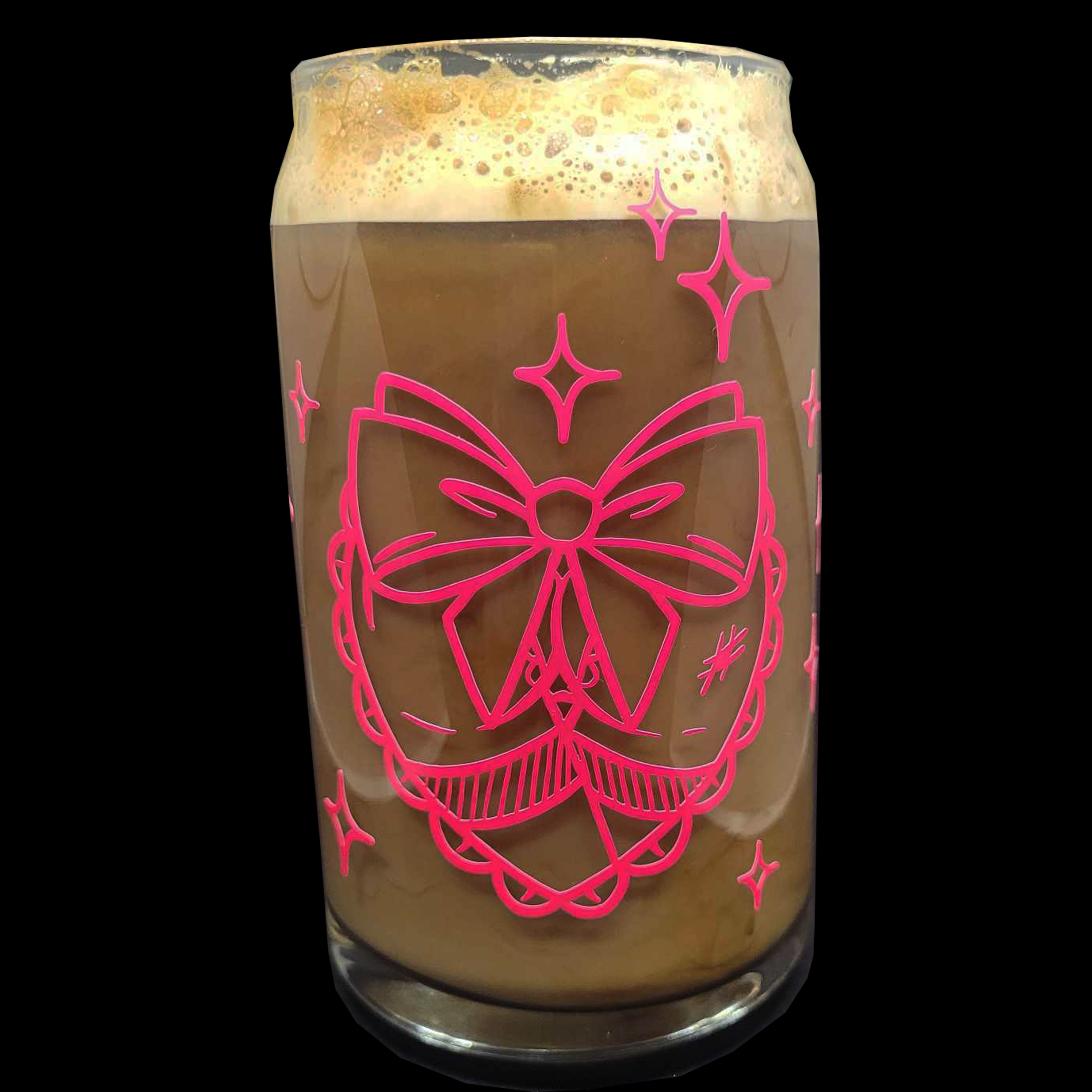 Sklenička – FUCK ME ! s růžovým polepem