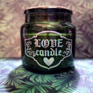 Svíčka ve skle - LOVE candle - zelená